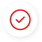 A red and white circle with an image of a check mark.